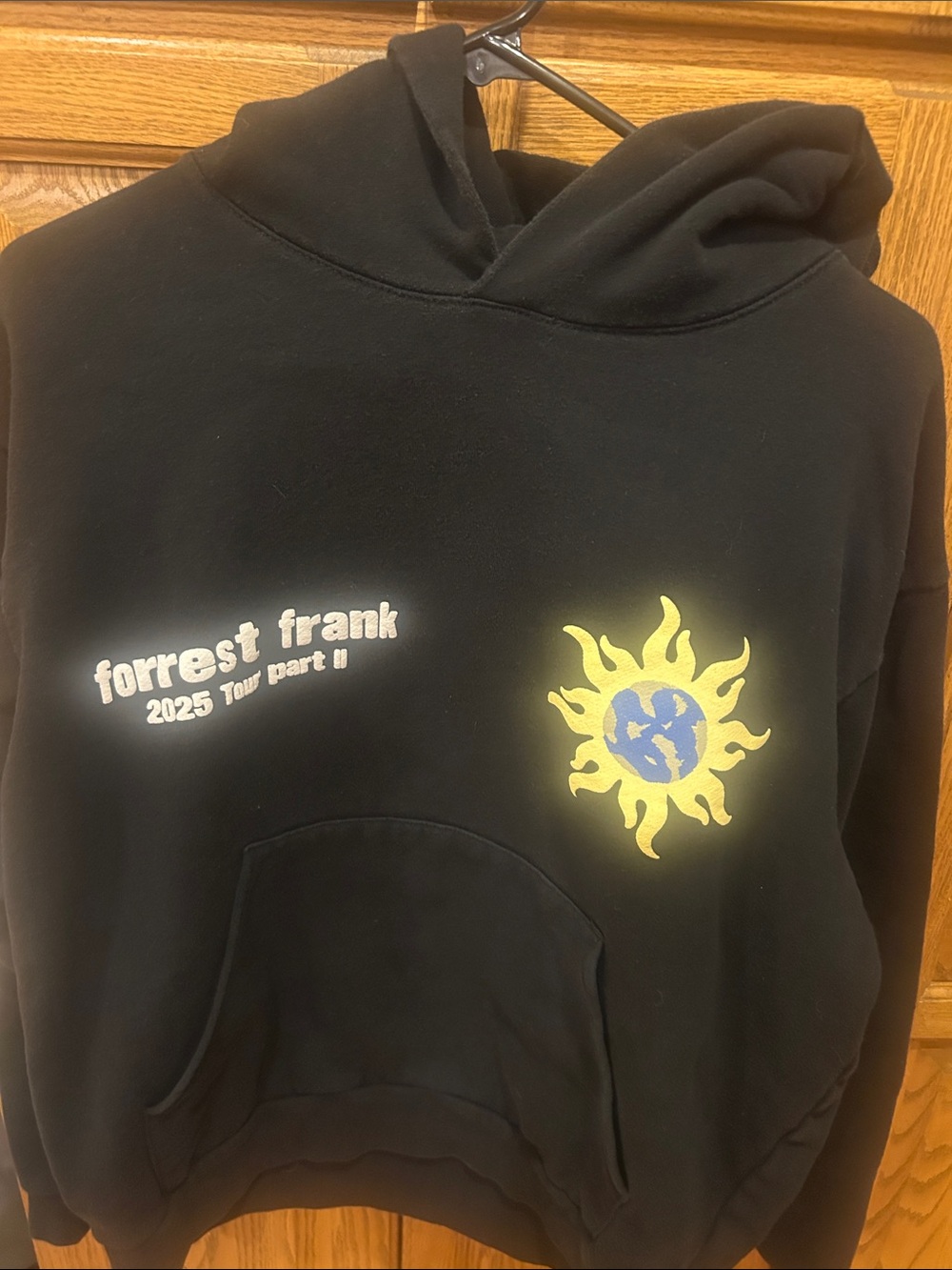 Forrest Frank 2025 Tour Hoodie - Black with Yellow & Blue Sun Graphic